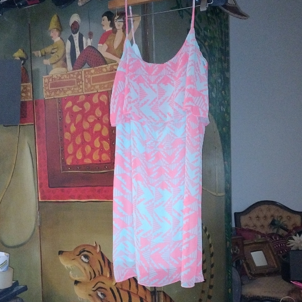 Charlotte Russe Strapless Pink and White Dress